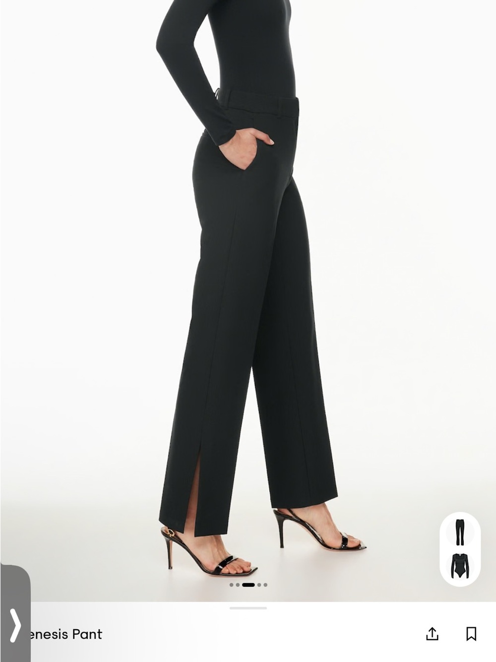 Aritzia Babaton Genesis Wide Straight-Leg Pants w side slit | Size 4